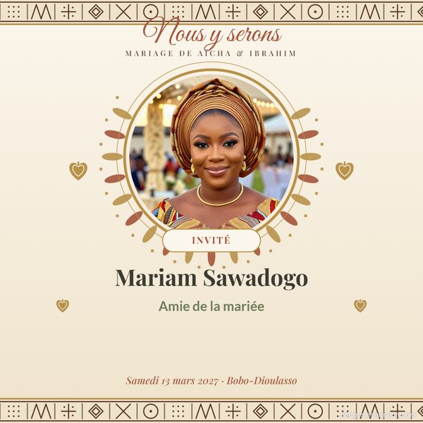Cadre du mariage d'Aïcha et Ibrahim